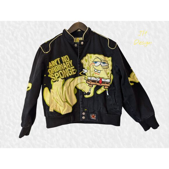 JH Design SpongeBob SquarePants Kids Jacket Nickelodeon Graphic Black - Picture 1 of 10